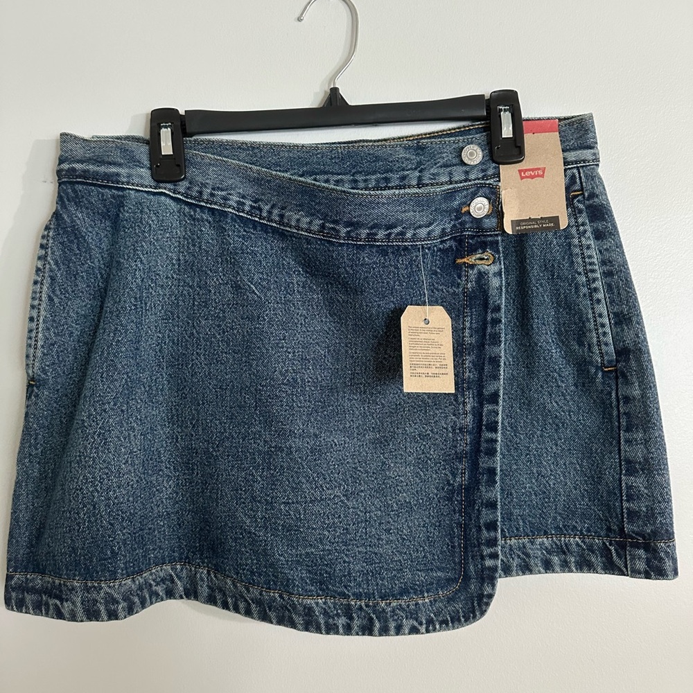 Levi's Blue Wrap Mini Skirt